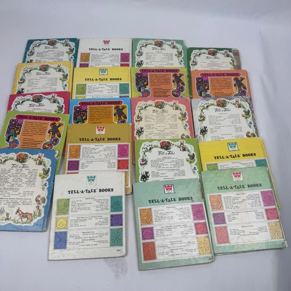 Vintage Lot of 20 Tell a Tale Books Lassie Three Little Pigs 1950s 1960s